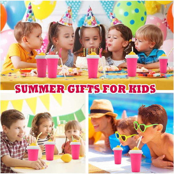 Frozen Tiktok Trend Items Cool Gadgets, Cool Stuff Slushy Maker Cup Fasting Cooling Make Milkshake smoothie (röd)