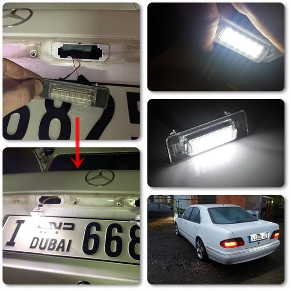 För Benz W210 E300 E320 E420 W202 4D C230 C280 C43 AMG LED-nummerskyltljus