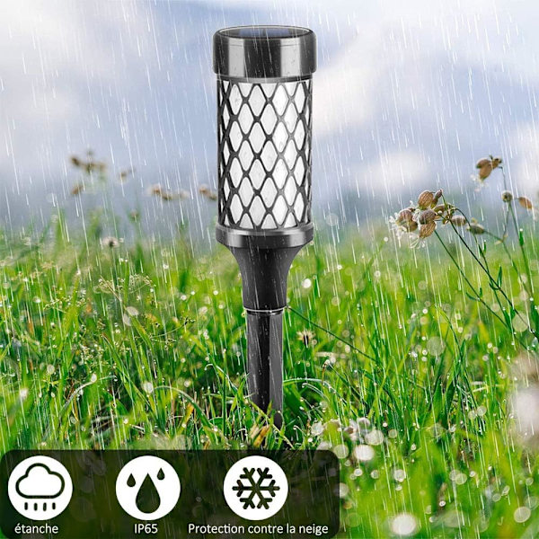 2-pack soldrivna utomhus trädgårdslampor varmvita, LED soldrivna lampor Vattentät IP65 utomhusdekoration för stigar/gård/uteplats/däck/bröllop/P