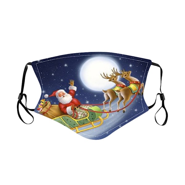 Julemaske Print Voksen Bomuldsmaske Vaskbar Tegneserie Klud Ma