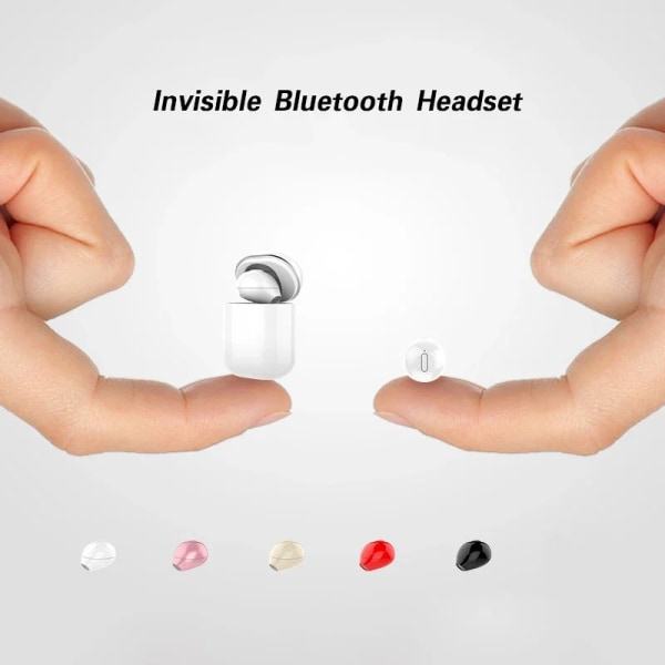 Nye Usynlige Øretelefoner Mini Hodetelefon Bluetooth TWS Trådløse Spill In-Ear Ørepropper Støyreduksjon Sport Musikk Headset Ultra Små black