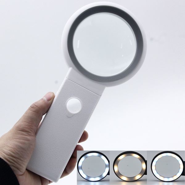 Håndholdt LED lup multifunktionel lup sammenklappelig med graveret 30 gange high-definition lup bordlup