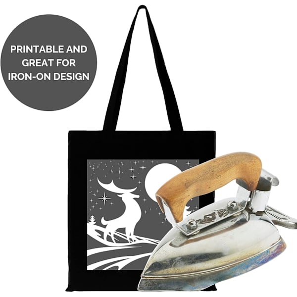 Gjenbrukbar Bomullsveske i Canvas - Vaskbar Tote Bag i Bomullsstoff - Klesvask, Dagligvarer, Strand, Grønnsaker. (Svart, Pakke med 10 enheter)