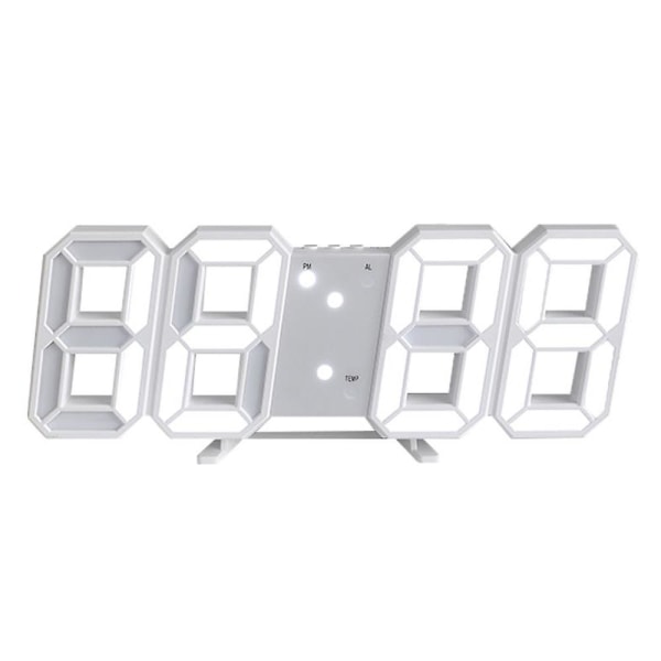 Intelligent 3d digital klocka väckarklocka White