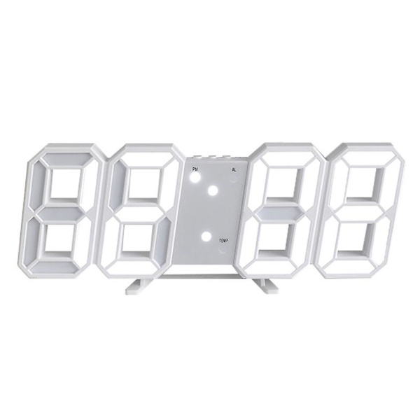 Intelligent 3D Digital Väckarklocka White