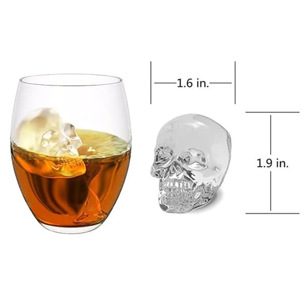 Isterninger med kranier, 3D kranie sort silikone isterningeform, kølende Bourbon