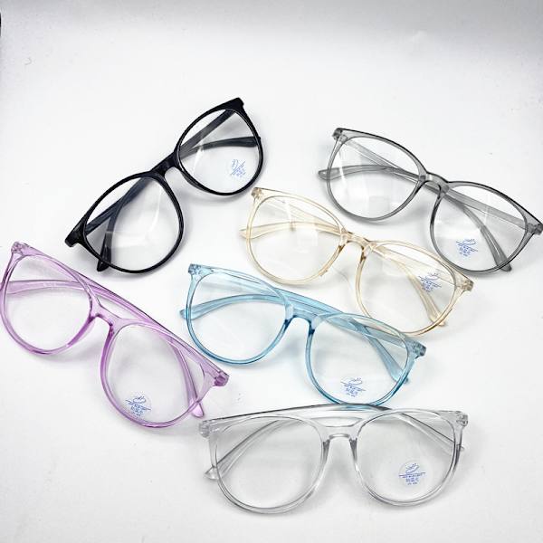 Transparent Computer Briller Stel Kvinder Mænd Anti Blåt Lys Runde Briller Blokerende Briller Optisk Brille Pink