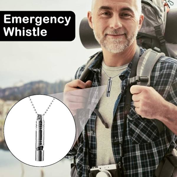 Titanium utomhus nöd visselpipa, EDC loud whistle halsband fo