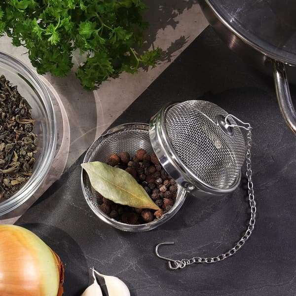 2X Te-si af rustfrit stål - Te-infusionsenhed til løs te og krydderier - Te-infusionsenheder