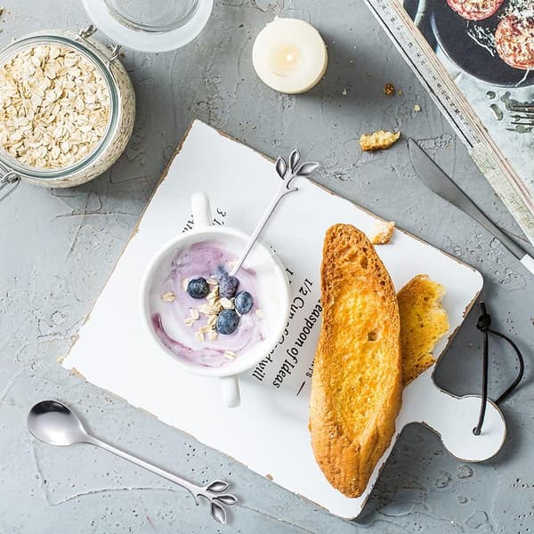 Kaffeske / 12 Stk. Mini Teske/Dessertskeer Til Kaffe, Te, Budding/Rustfrit Stål/Sølv