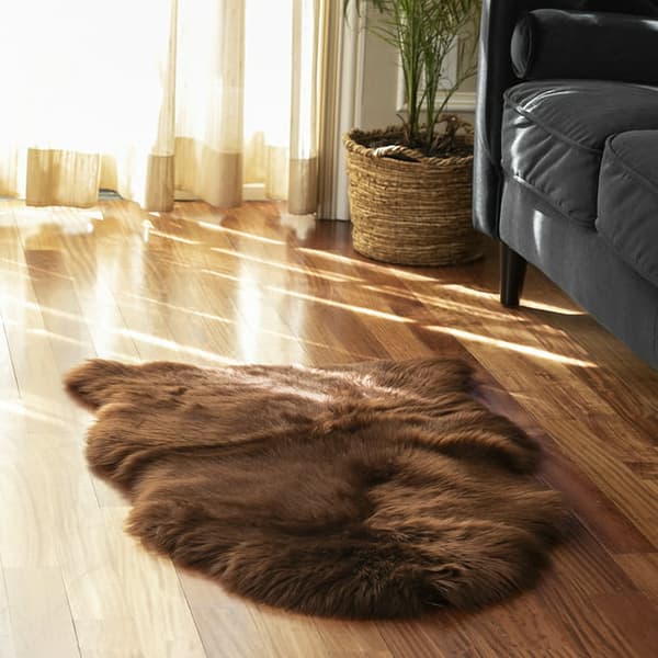 Ensfarvet gulvteppe, brun, 2' x 3'