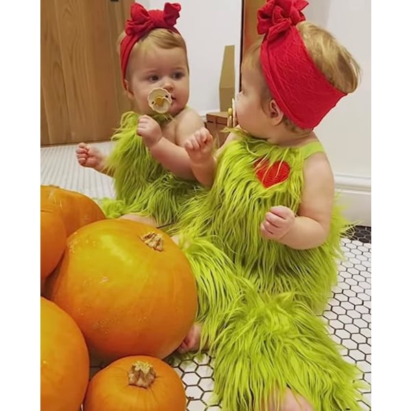 Baby 6-12 månader Pojke Flicka Juloutfit Toddler Tomtekostym Söt jultomte Cosplay Dress Up Kläder Xmas Rock Byx Set
