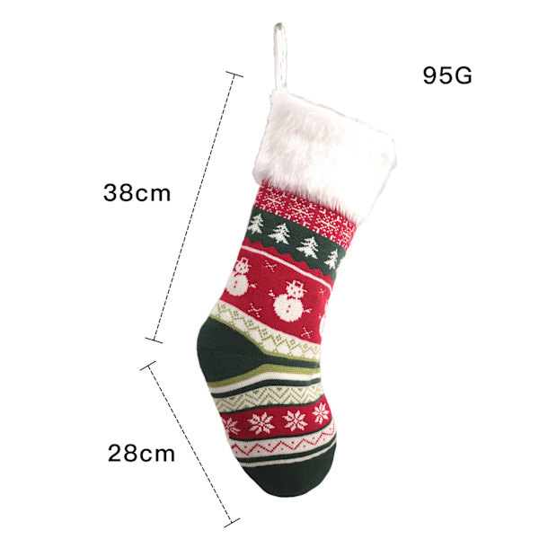 Två stora julstickade strumpaprydnader Julbarn julklapp 38x28cm