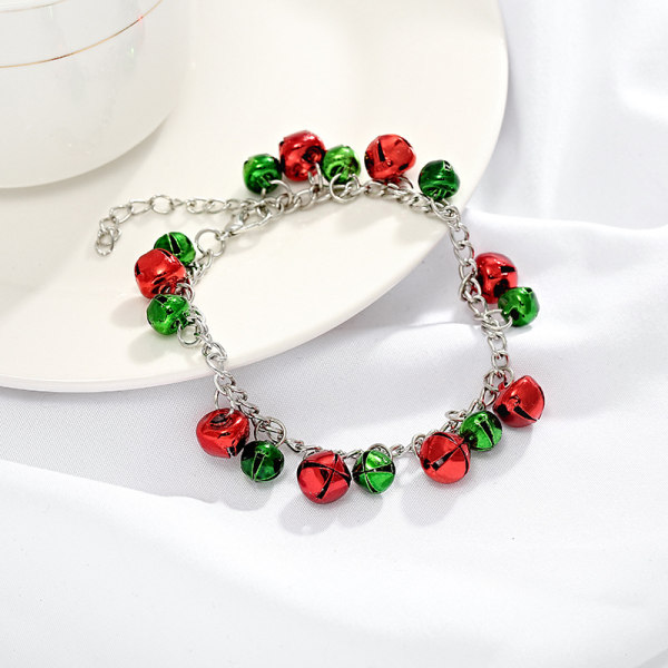 Julsmycken Set med 3 färgglada Bells Halsband Armband Örhängen Julsmycken