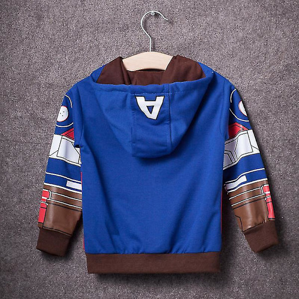 Barn Pojkar Superhjältar Spider-man Hooded Sweatshirt Zip Hooded Jacket Top Captain America 110