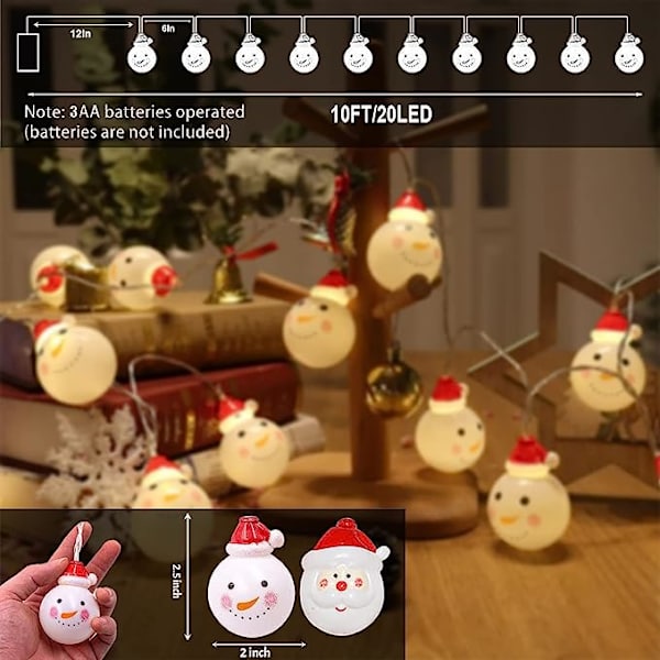 Julslingor, vattentät, batteridriven LED-julbelysning för julgran inomhus utomhus juldekorationer med 8 blinkande lägen, Chri