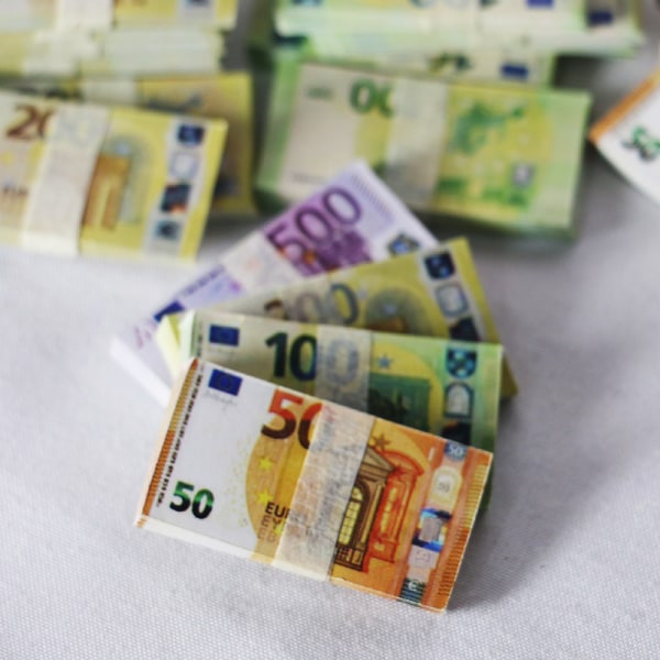 60 Ark Magiske rekvisitter simulering euro valuta lekepenger filmrekvisitter bar nattklubb (50 euro)