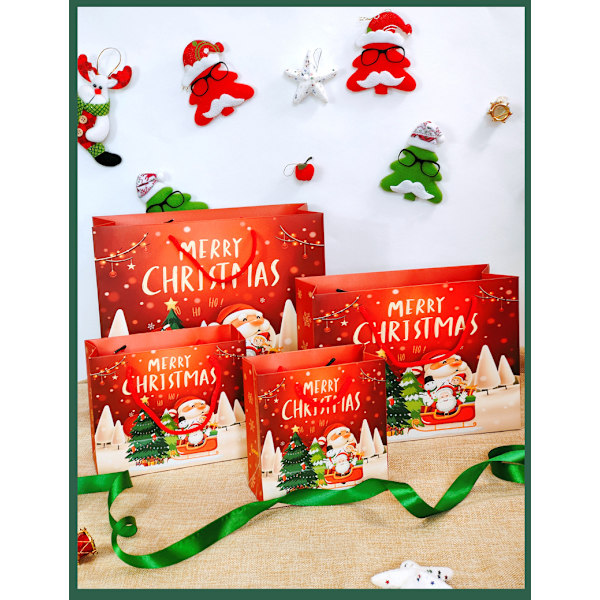12 stycken julklappspåsar med presentpåsar presentförpackningspåsar pappershandväska
