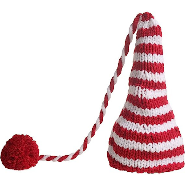 Ylle hand stickning barns fotografi lång svans ba hatt nyfödd tecknad tröja hatt Jul lång hatt