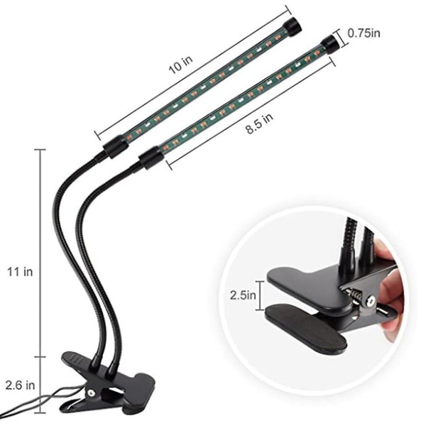 Fytolampa för växter Led Grow Light Full Spectrum Led Lampa för växter Blommor Hydroponics Inomhusväxter Light