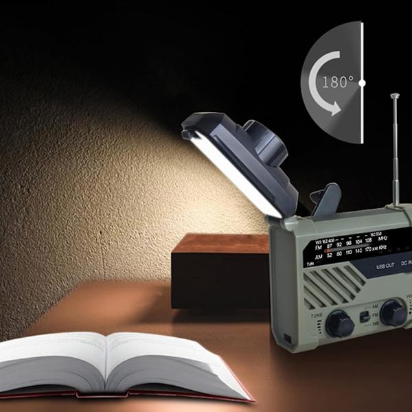 Nödradio Solar Radio AM/FM Handvev Dynamo Radio USB Uppladdningsbar utomhuscamping Nödficklampa