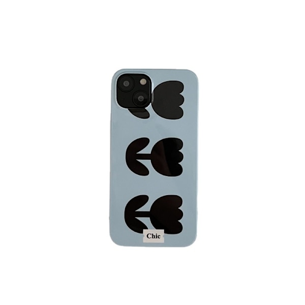 iPhone 13- case med inbyggt skärmskydd, blommönster för flickor, kvinnor, stötsäkert case för hela kroppen för iPhone 13 6,1 tum Blue Tulip