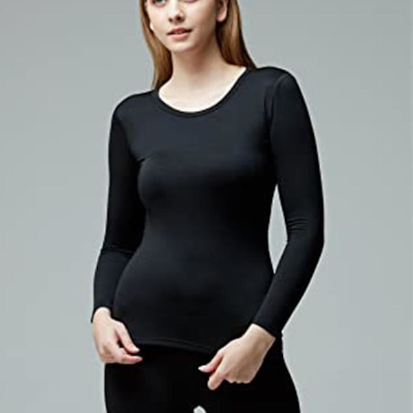 Thermal för kvinnor, mjuk rund hals plus thermal i sammet Set , varmt underställ för vinter XL