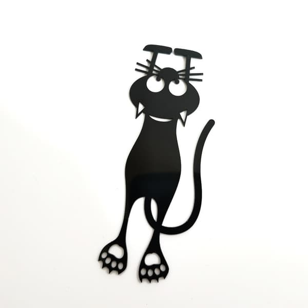 5 svarta utskurna kattbokmärken
