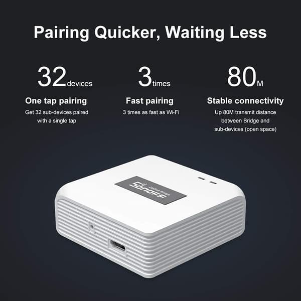 SONOFF Zigbee Hub, Smart Zigbee Gateway Bridge, Trådløs Forbindelse af Dine Smarte WiFi- og Zigbee-Enheder, Kompatibel med SONOFF Zigbee-Enheder