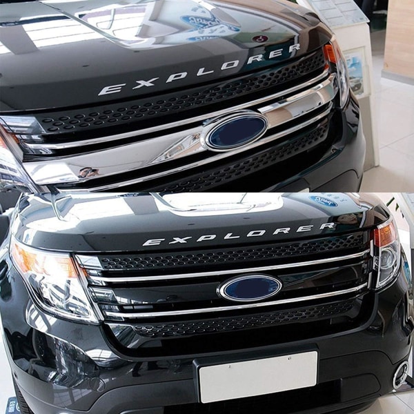 3D Kirjaimet ABS Etukannen Merkki Yhteensopiva 2011-2021 2022 Explorer Sport Konepellin Kirjaintarrat - Matta Hopea