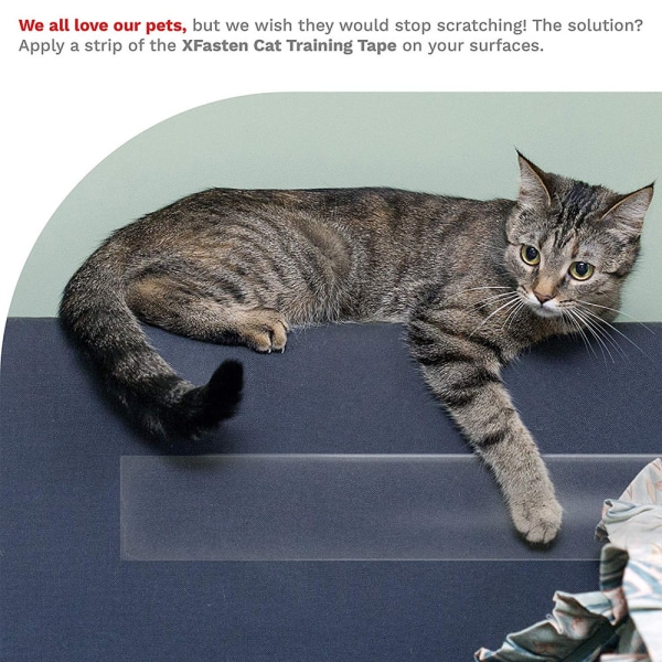 Pet Cat anti-scratch Guard Shield Training Tape Soffa Väggdörr Protector Sticker-L