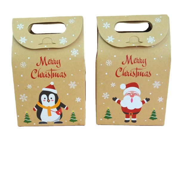 Jul Kraftpapper Presentförpackningar 24st Julgodis Treat Godispåsar Kartonger för julfest