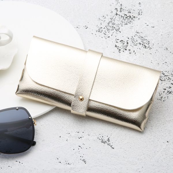 5-delt solbrille-, brille-, blød taske, PVC-læder, myopisk brilleboks