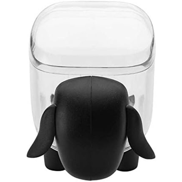 Mouton Case Box Transparent sminkförvaring för bomullspinne och bomull, tandpetare Hållare Tandpetare Dispenser Svart