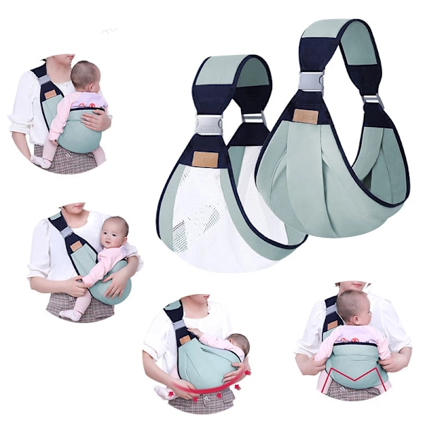 Bæresele Wrap Multifunksjonell Bæresele Ring Sling lysegrønn