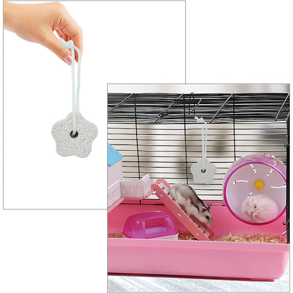 Hamstersten, vita tänder rengöring mineralsten, tuggleksak för hamsterkanin små gnagare Chinchilla marsvin papegoja - plommonform