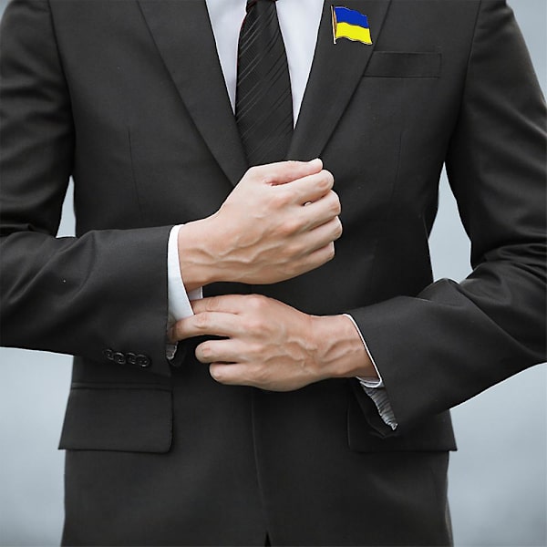 3 stycken Ukraina Land Flagga Pin Lapel Pin Brosch Badge För Unisex Kvinnor Män