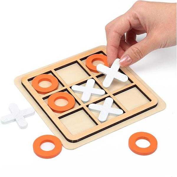 Träskiva Tic Tac Toe Game XO Bordsleksak Klassisk familj för barn