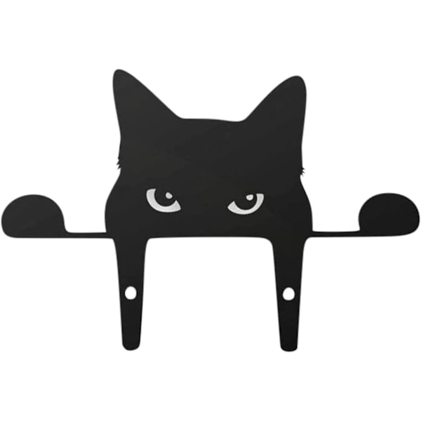 22cm x 14,5cm Metall trädgårdskattstaty, svart kattstatydekoration, utomhusträdgårdsprydnader, siluettdekor, kattpresenter till kattälskare, vårdekor