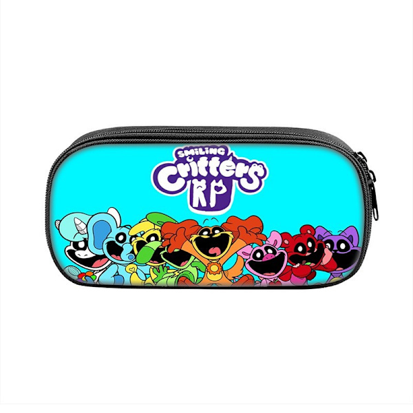 Smiling Critters Pennfodral Anime Pennväskor Barnspel Tecknad Terylene Pennväska med hög kapacitet Barn Skolmaterial Ny present D