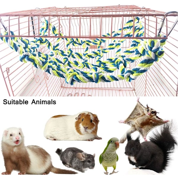 Husdjursbur Hängmatta, vävd Iller Sängkläder Sommar Små djursäng Papegoja Chinchilla Hängmatta Leksak Marsvinsbur Socker Glider Tillbehör Ekorre Chinchi