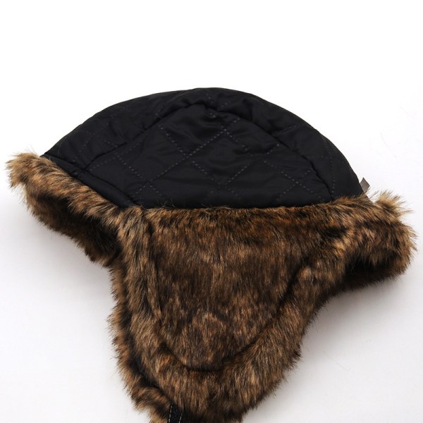 Cap för män, vintervarma öronskydd vindtät cap (svart)