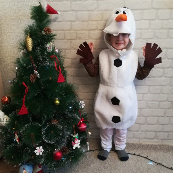 Christmas Ice and Snow Romance Xuebao Barnkroppsdräkt Rollspel Scenuppträdande kostym 3- set S (95-110)