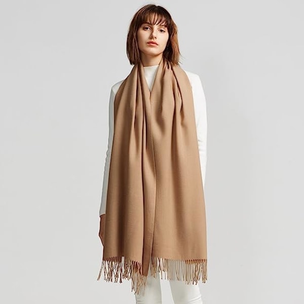 Ullhalsduk Dam vinterkashmir Solid Water Ripple Mångsidig sjal Förtjockad varm halsscarf hane