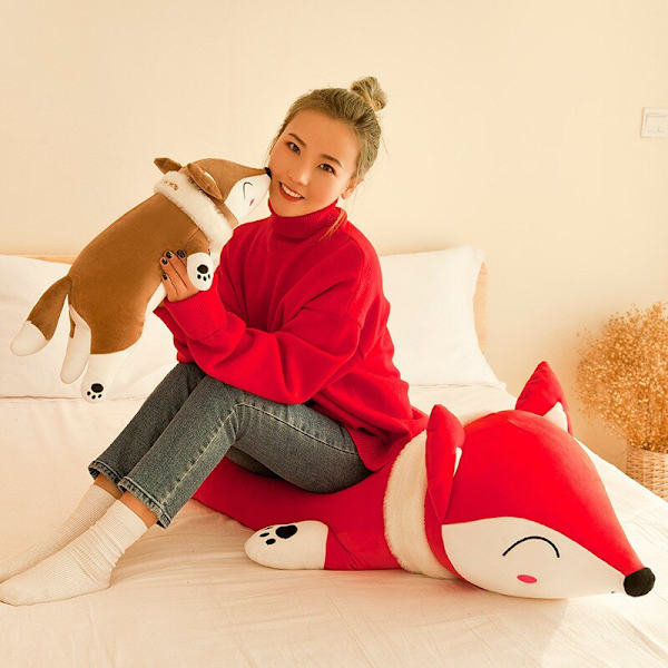 1st 50 cm Kawaii stoppade dockor Plyschleksaker för flickor Barn Pojkar Plyschkudde Rävstoppad docka Födelsedagspresent