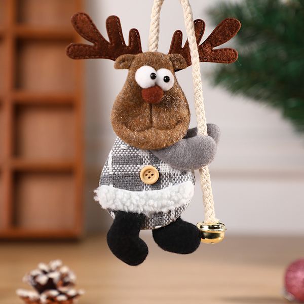 3 julgransprydnader med klockor Old Man Snowman Älgdocka 20,5*10,5 cm