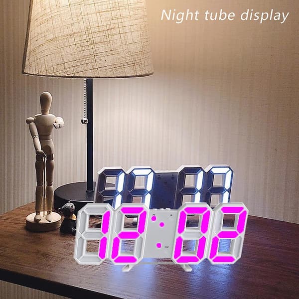 Intelligent 3D Digital Väckarklocka Pink