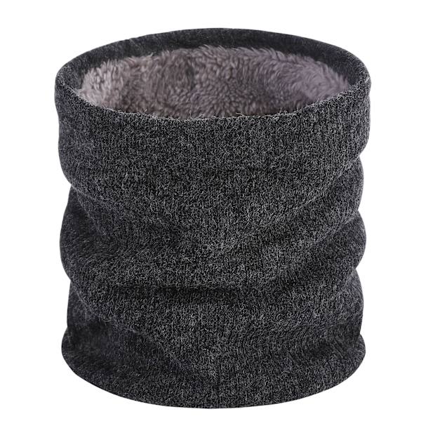 Talvi Kauluri Fleece Vuorattu Infinity Huivi Paksuuntuva Tuulenpitävä ja Pölytiivis Hiihto Ympyrä miehille naisille Kaksikerroksinen Fleece Vuori Neulos Mörkgrå
