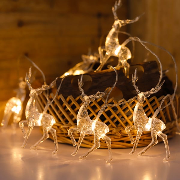 Jul led vända tillbaka rådjursslingor semesterljus strängljus dekorativa lampor (3m 30 lampor)
