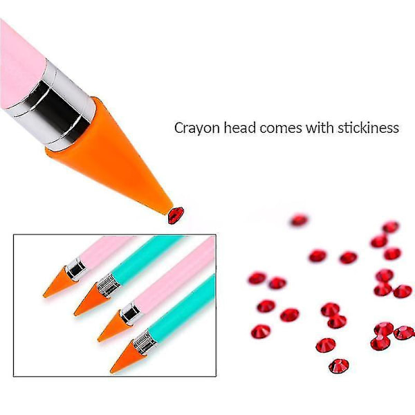 1 st Dubbelsidig Dotting Penna Box Fodral Förpackning Dekoration Manikyr Verktyg Kit|dotting Verktyg(rosa)